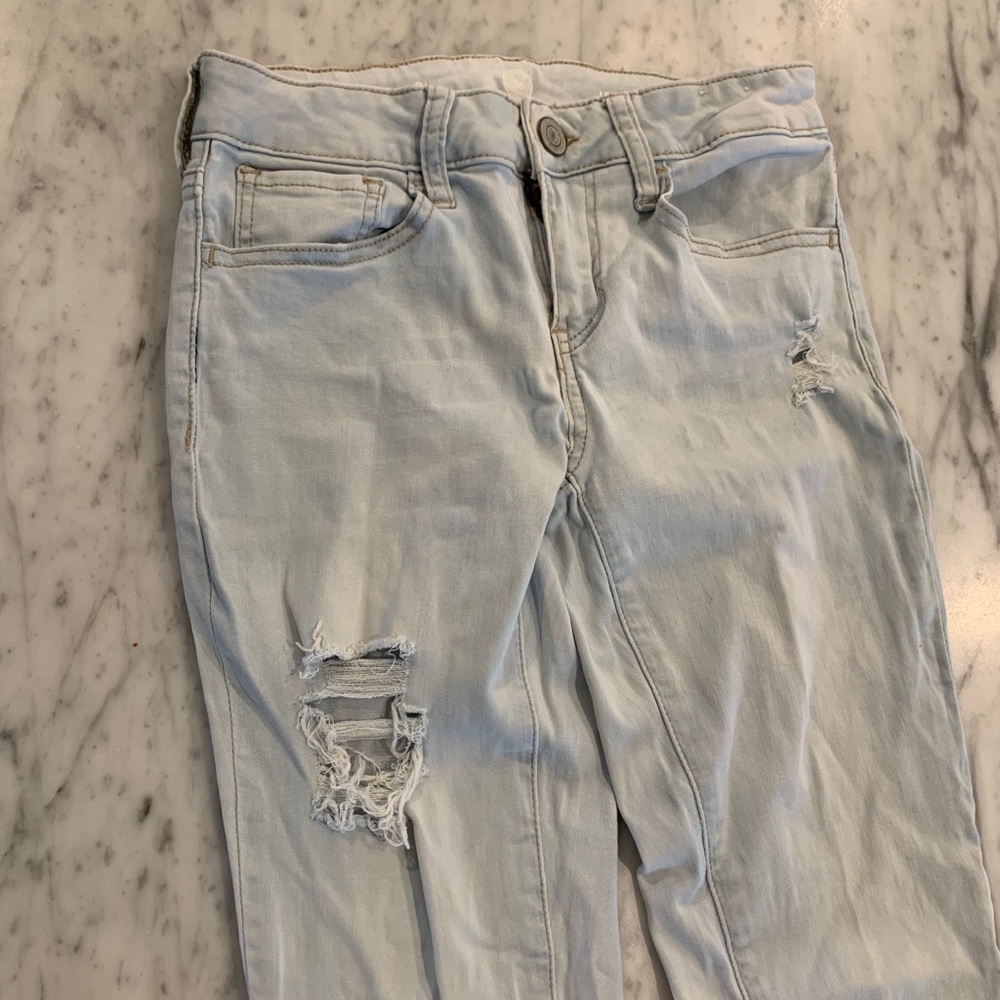 Jeans Size 3 Jeggings SO light blue torn